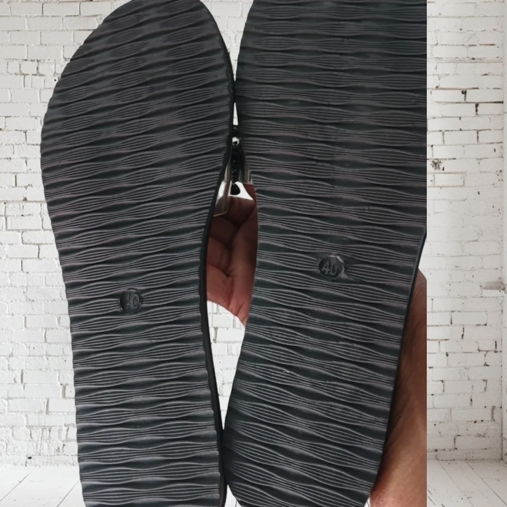 Black Sequin Slides Sandals Size 10 Y2K - Picture 11 of 14